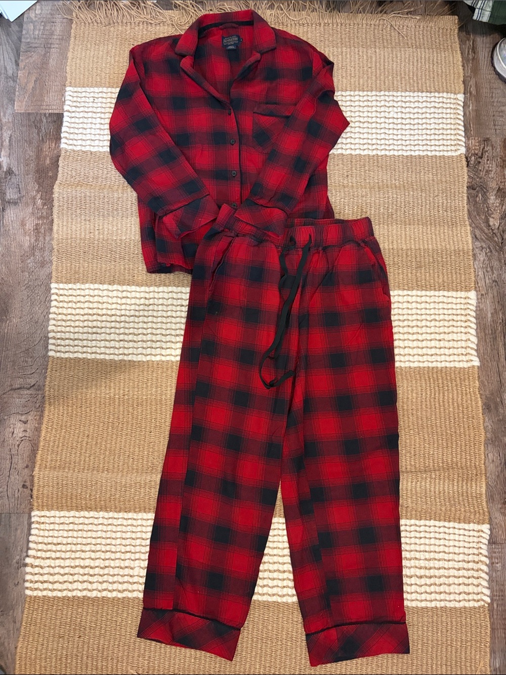 Pendleton Red and Black Plaid Flannel Pajama Set